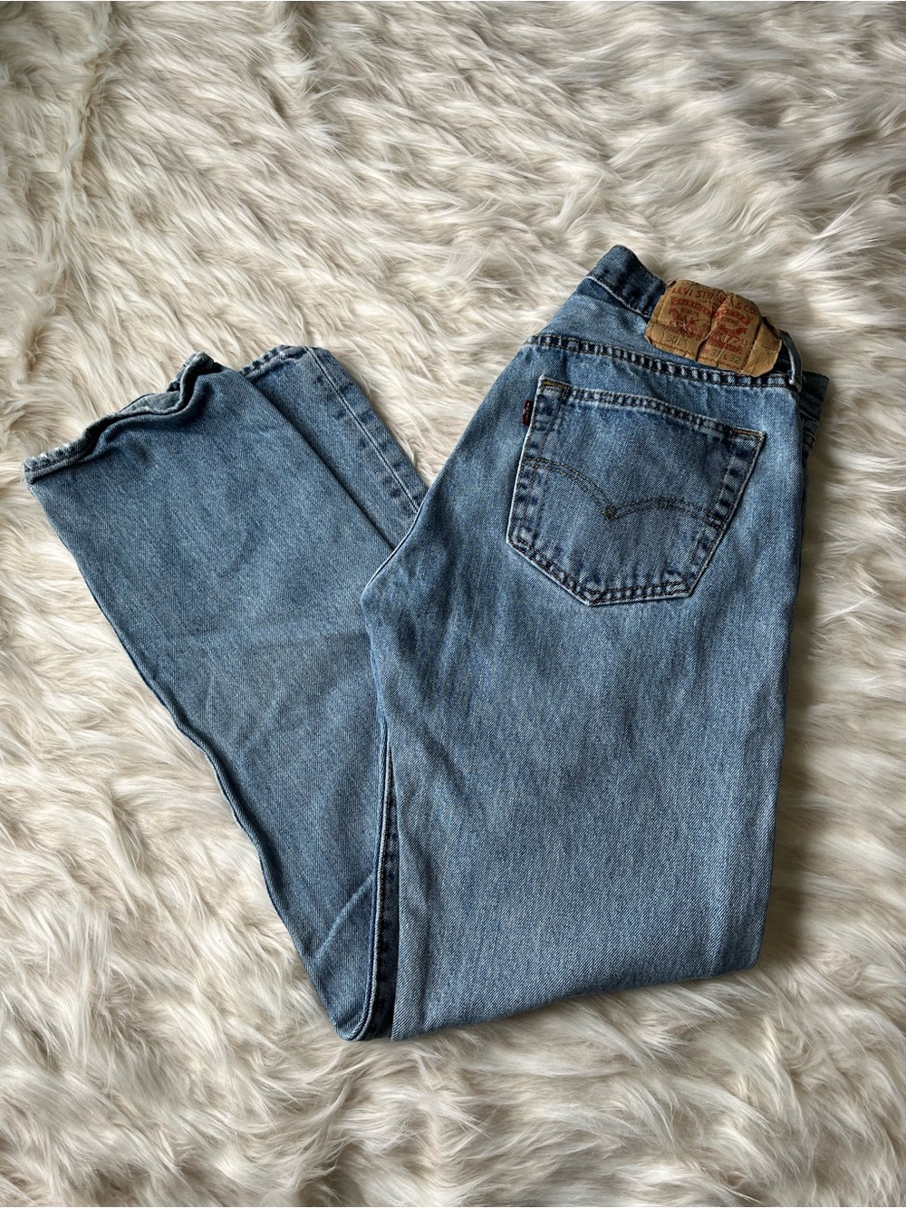 Levis 501 Western Jeans Men's 30x31 Regular Fit Light Wash